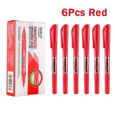 6 τεμ./σετ Μαρκαδόροι διπλής κεφαλής χρωματιστοί μαρκαδόροι 0,9/1,4 χιλιοστά Fine Point Αδιάβροχο 3 Χρώματα Στυλό Σκίτσο Σχολικά είδη ζωγραφικής