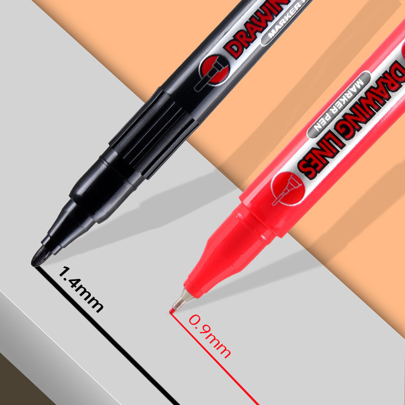 6 τεμ./σετ Μαρκαδόροι διπλής κεφαλής χρωματιστοί μαρκαδόροι 0,9/1,4 χιλιοστά Fine Point Αδιάβροχο 3 Χρώματα Στυλό Σκίτσο Σχολικά είδη ζωγραφικής