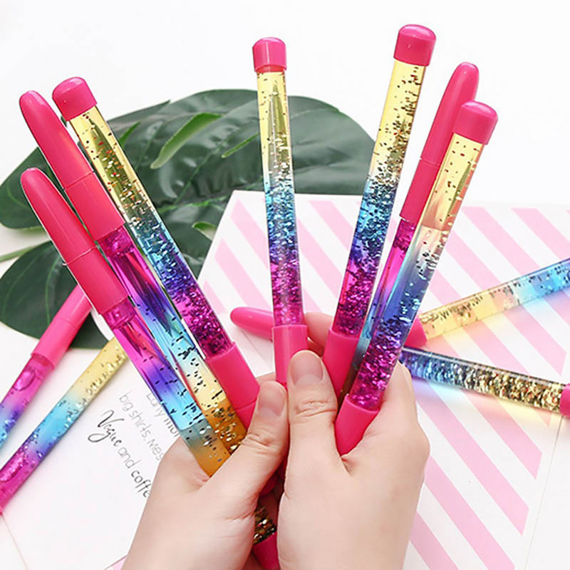 Ručke sa svjetlucavim šljokicama Školski uredski pribor 0,5 mm Kemijska olovka s plavom tintom Učenik