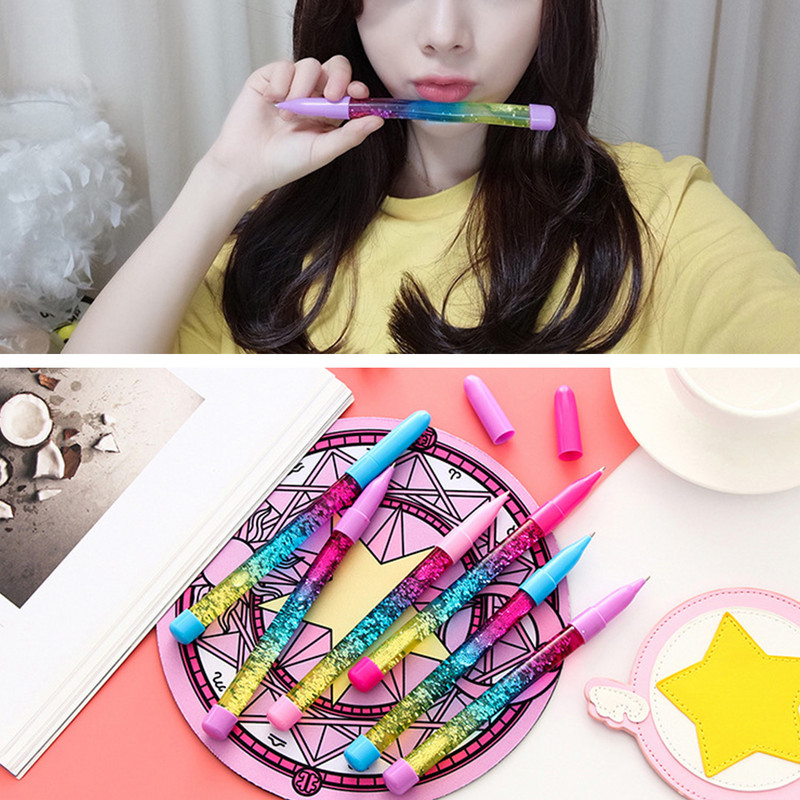 Ručke sa svjetlucavim šljokicama Školski uredski pribor 0,5 mm Kemijska olovka s plavom tintom Učenik