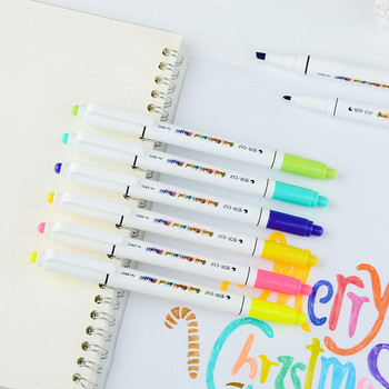 12-цветен набор от маркери на водна основа с двойна глава Боя Цветна писалка Миеща се за ученици, Графити писалка за деца