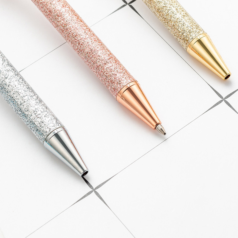 Luksuzne kemijske olovke Nova četverolisna travna zlatna metalna olovka u prahu Personalizirani poklon Poslovni pribor Kawaii pribor