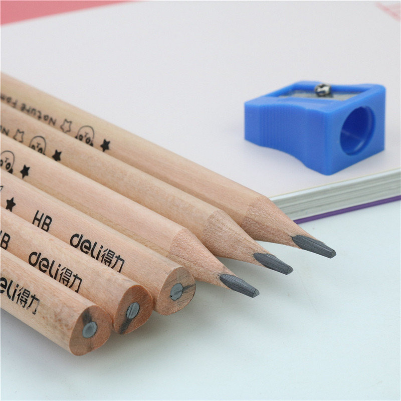 Vastag háromszög ceruzák 6 toll egy készlet és egy ceruzahegyező ajándék Gyermekrajz vázlat HB toll