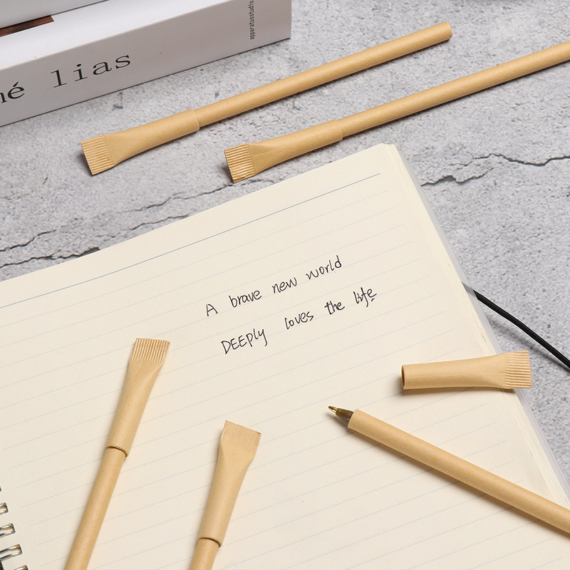 5 komada Kreativna kemijska olovka od kraft papira Plava crna tinta Olovka s potpisom Ekološka olovka za pisanje Školski uredski pribor