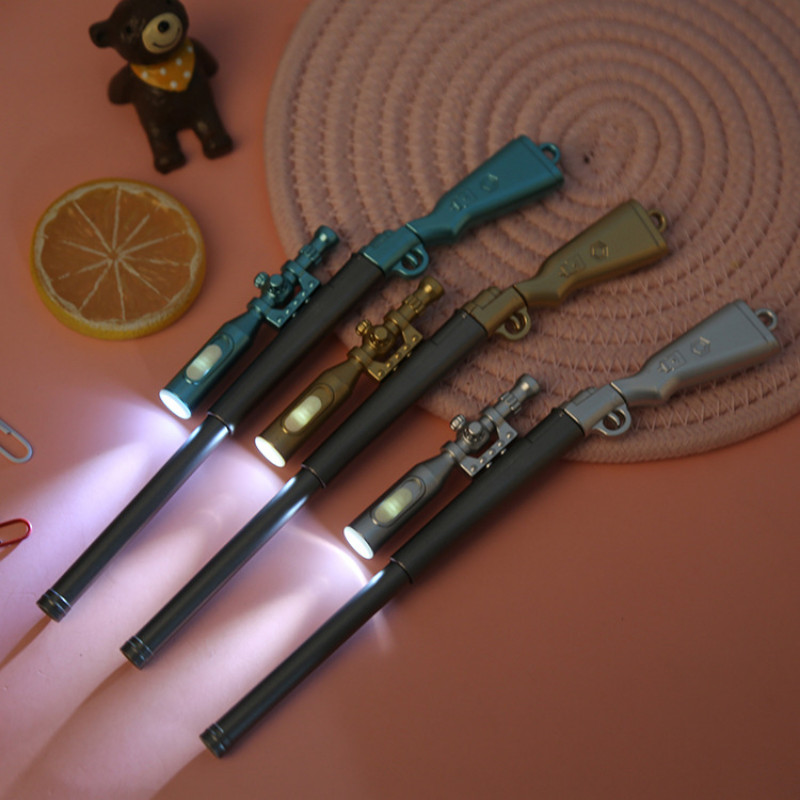 1 τεμ Creative Gun Shape Light Gel στυλό 0,5 χιλιοστών Glowing Gun Modeling Toy Pen for Kids Gift Stationary Schools Equity Χονδρική