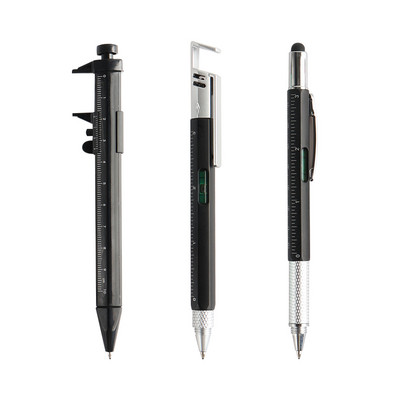 Πολυλειτουργικό στυλό 3 τμχ με σύγχρονο εργαλείο χειρός Μετρητής τεχνικός χάρακας Κατσαβίδι Οθόνη αφής Stylus Spirit Level