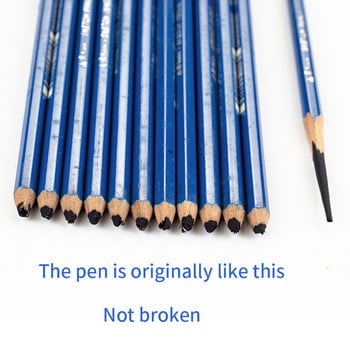 Kuelox 12 бр./компл. Матови моливи за рисуване EE Молив за скици Прости моливи със синя дръжка за училище Пастели Художествени принадлежности Канцеларски материали