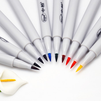 10 τμχ/σετ στυλό έγχρωμης βούρτσας Σετ μαρκαδόρων χρωματιστών στυλό για δώρο ζωγραφικής καλλιγραφίας Κορεατικά είδη γραφικής τέχνης