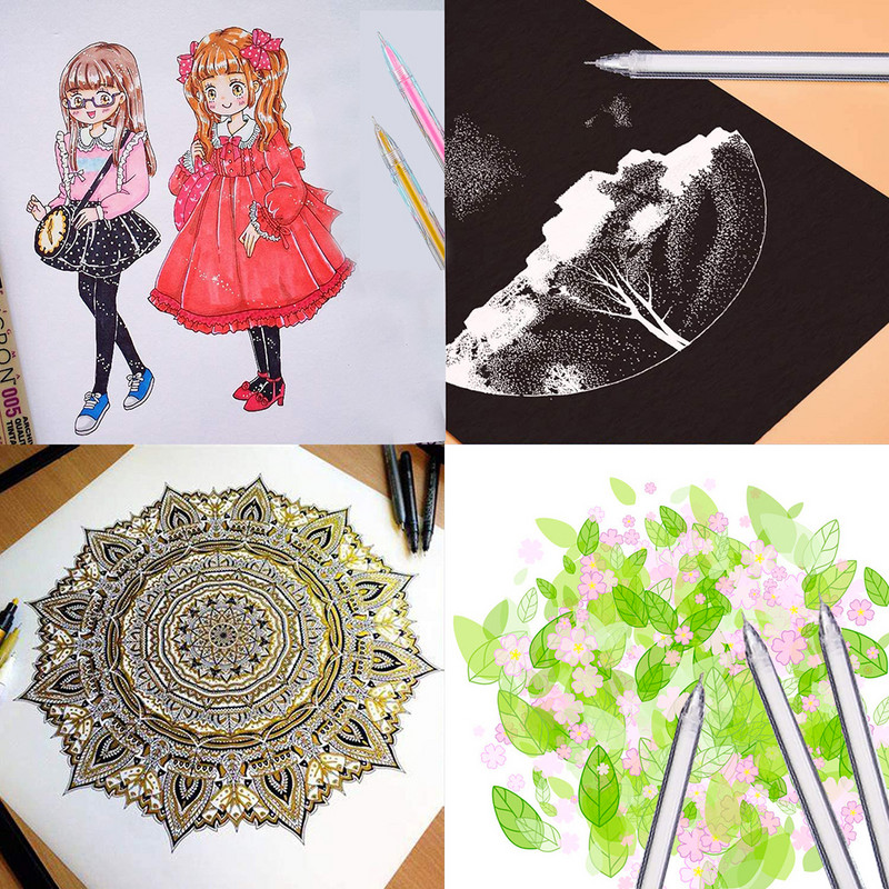 12 komada Olovka u boji 0,5 mm ekstra fine olovke za crtanje, skiciranje, ilustracija, bojanje za odrasle, vođenje dnevnika