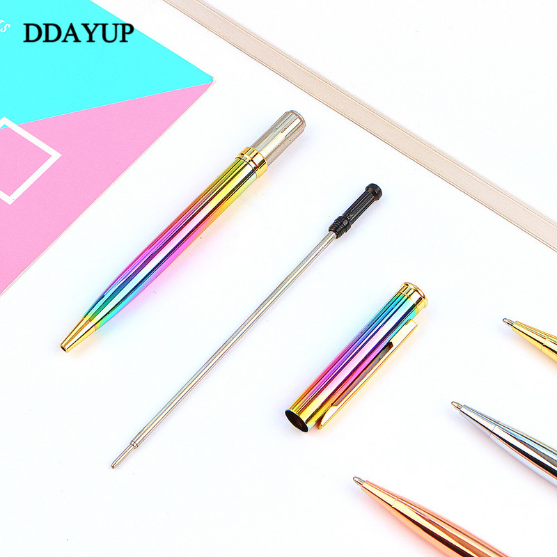 Šarena olovka duginih boja Metalna kemijska olovka Bullet 1,0 mm pero s punjenjem Uredska olovka za pisanje Roler olovka