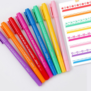 8бр. Цветни маркери за извивка на ролковия връх Контурни химикалки за цветя Маркер за новости Планер за канцеларски материали Craft Art Decor Pens