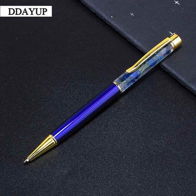 1 бр. Креативна химикалка Метални химикалки Офис консумативи Розово златно розово злато Химикалки Динамична писалка с течни цветя