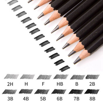 12 части Професионален комплект моливи за рисуване на скици 2H HFB HB 2B 3B 4B 5B 6B 7B 8B Моливи за рисуване и рисуване Канцеларски материали