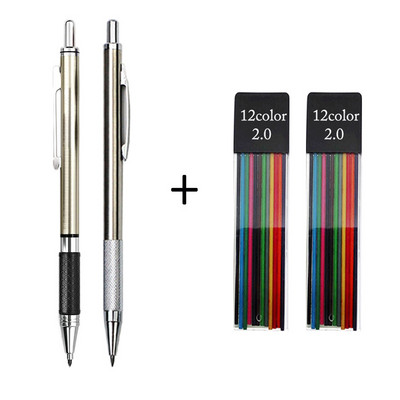 Metalno tijelo 2.0 Olovka za slikanje i pisanje Olovka od nehrđajućeg čelika s niskim težištem na uvlačenje, crno punjenje