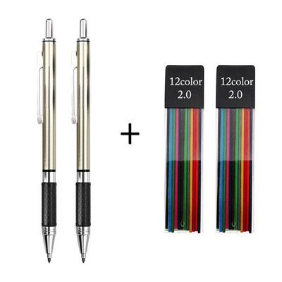 Metalno tijelo 2.0 Olovka za slikanje i pisanje Olovka od nehrđajućeg čelika s niskim težištem na uvlačenje, crno punjenje