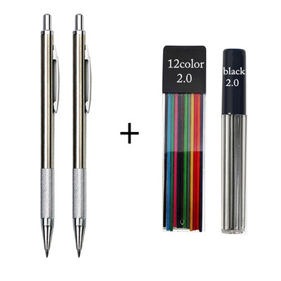 Metalno tijelo 2.0 Olovka za slikanje i pisanje Olovka od nehrđajućeg čelika s niskim težištem na uvlačenje, crno punjenje