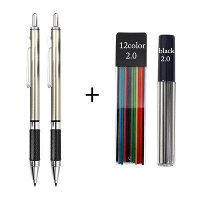 Metalno tijelo 2.0 Olovka za slikanje i pisanje Olovka od nehrđajućeg čelika s niskim težištem na uvlačenje, crno punjenje