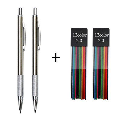 Metalno tijelo 2.0 Olovka za slikanje i pisanje Olovka od nehrđajućeg čelika s niskim težištem na uvlačenje, crno punjenje