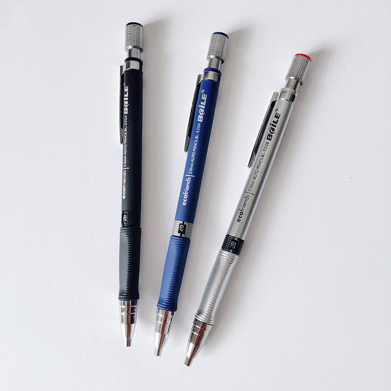 2,0 mm mehānisks zīmuļu vads, jauki 2 B automātiskie zīmuļi ar vadu komplektu mākslai, skiču zīmēšanai, krāsošanas rīkiem, studentu kancelejas piederumiem