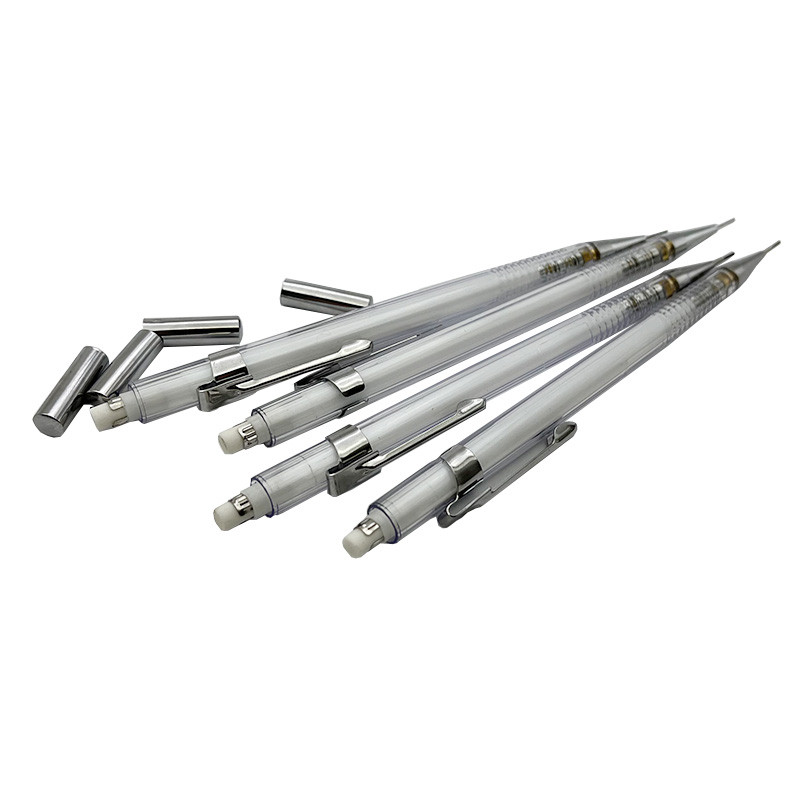 Kiváló minőségű 4 darab/készlet 0,3 0,5 0,7 0,9 mm Egyszerű fehér mechanikus ceruza Diákíró festészet Irodaszerek Iskolai kellékek