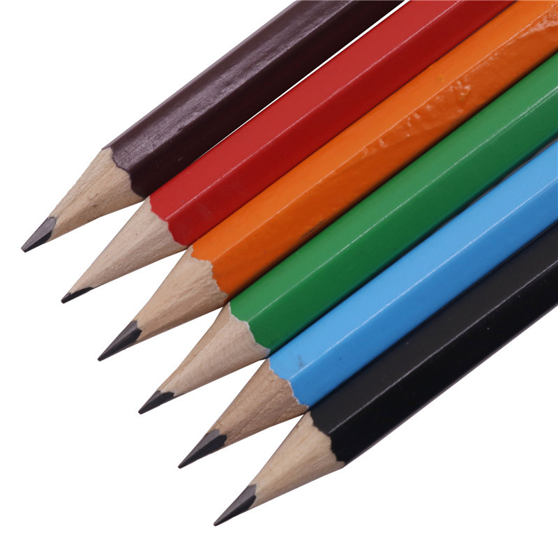 6 kom. HB drvena olovka 190*8 mm, olovka u boji, stup, djeca, studenti, slikaju skicu, pišu studentske papirnice, veleprodaja