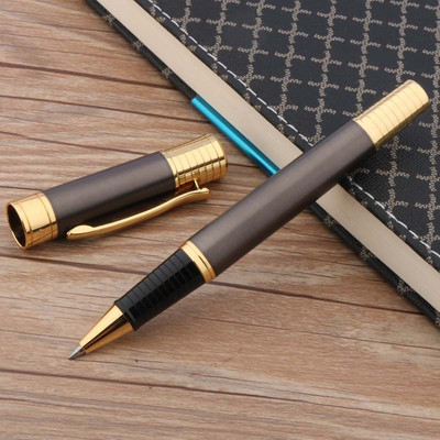 луксозна висококачествена метална зелена ролкова химикалка Ледено цвете златен клипс подпис елегантна писалка с мастило Офис ученически пособия