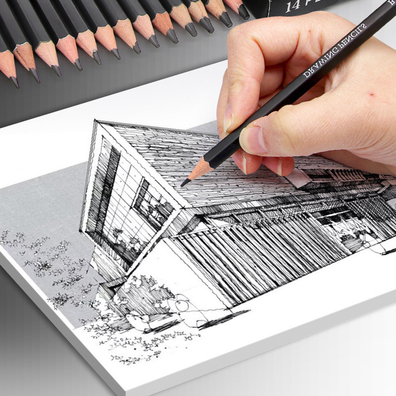 Creion de schiță Creioane de desen profesional Creion de scris Creion de desen HB 2H 4H B 2B 3B 4B 5B 6B 7B 8B 10B 12B 14B Costum mixt