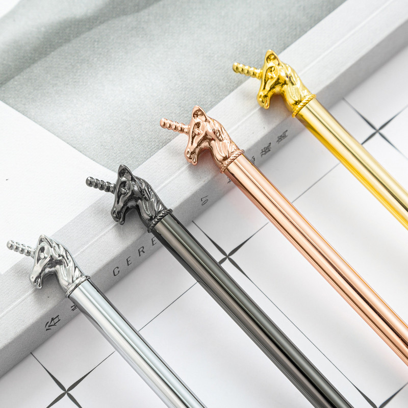 1 komada Lytwtw's Ballpoint Pen Unicorn Love Wedding Metalna bakrena olovka Uredski školski pribor Pribor