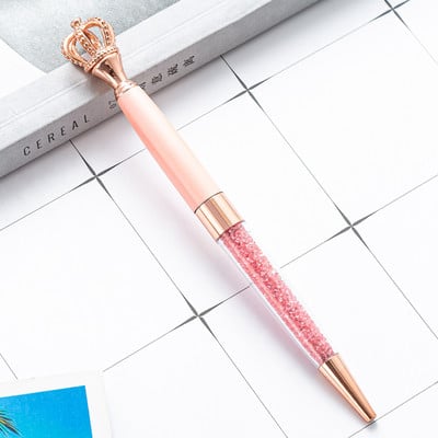 1 db Kreatív koronás fém golyóstoll fényes kristály forgatható toll Irodai írószer kellék Tanári ajándék Divat