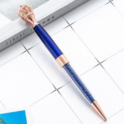 1 db Kreatív koronás fém golyóstoll fényes kristály forgatható toll Irodai írószer kellék Tanári ajándék Divat