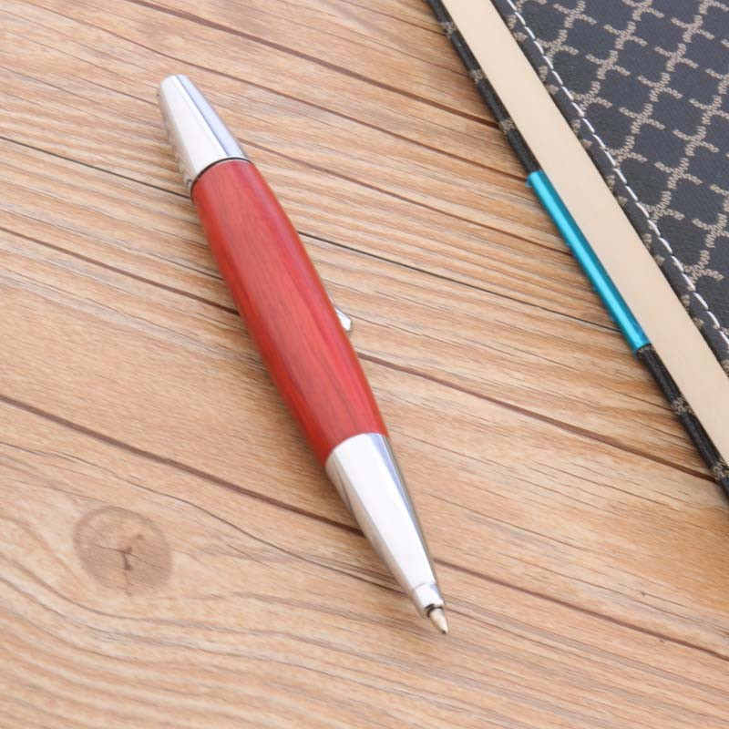 red Willow Wood POKLON Srebrna šahovnica Twist Trim Kemijska olovka Dopisnica Studentski ured školski pribor