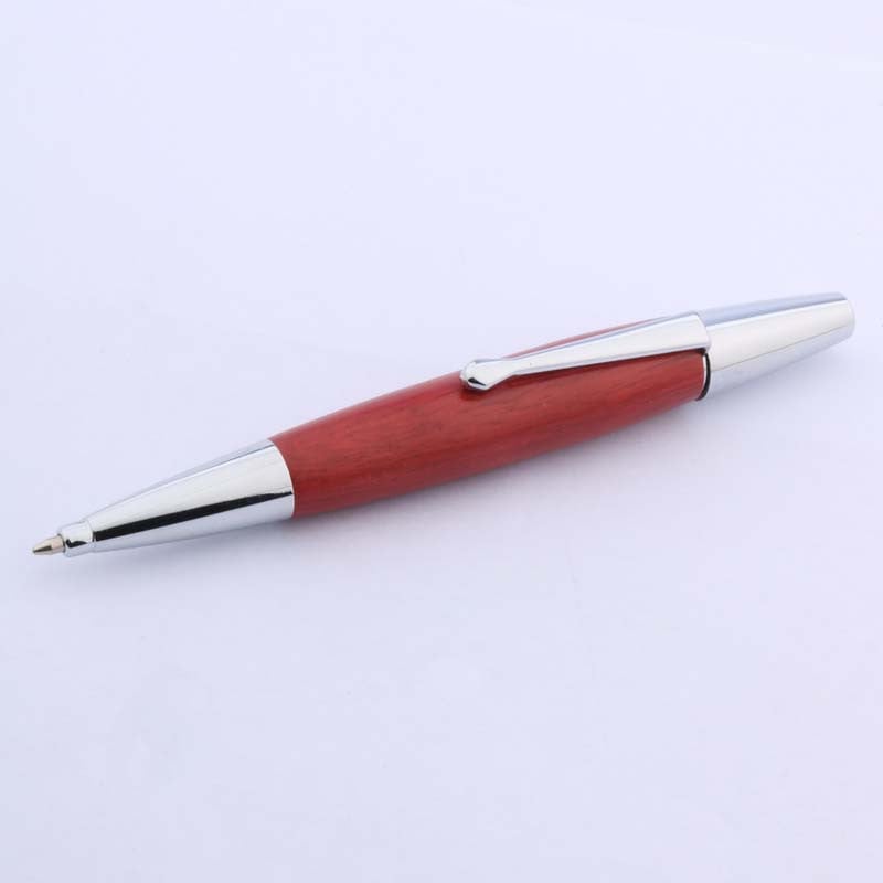 red Willow Wood POKLON Srebrna šahovnica Twist Trim Kemijska olovka Dopisnica Studentski ured školski pribor