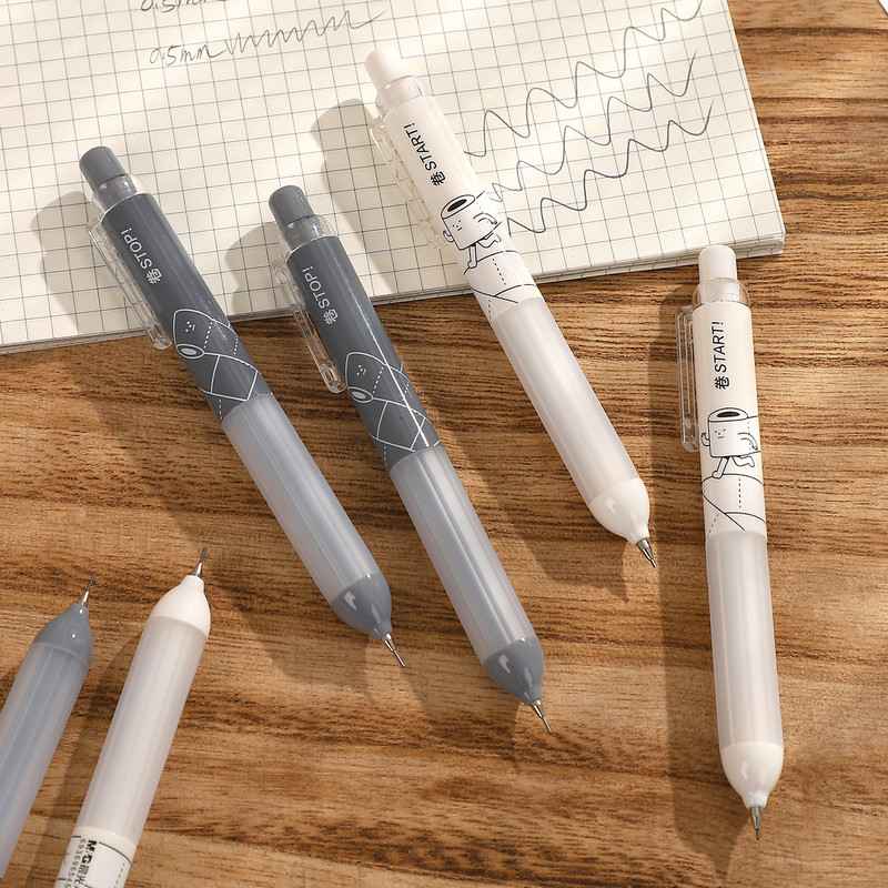 2 kom./set Kawaii mehanička olovka s niskim težištem, 0,5 mm, automatska olovka za glatko pisanje, kreativni pribor za studente