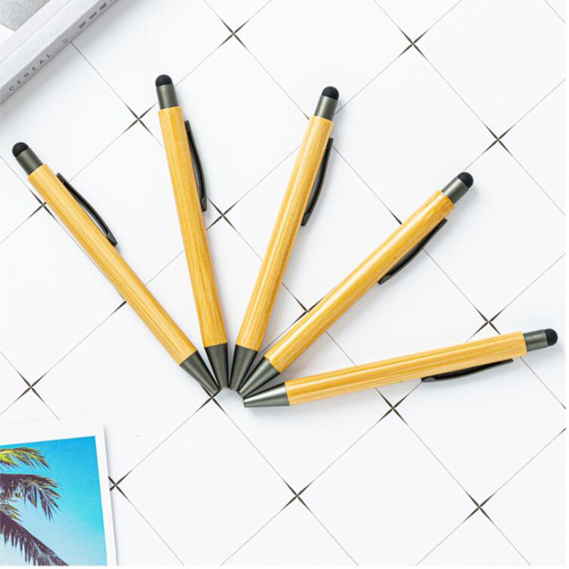 Klasični dizajn Kemijska olovka za pisanje od čistog bambusovog drveta, telefon na dodir, pisaći pribor za učenike, olovka za pisanje može napraviti logotip