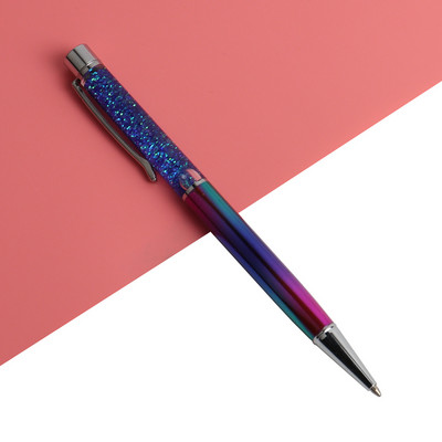 GENKKY Creatively 0,7 mm Luksuzna kemijska olovka s tekućim uljnim kristalom Zlatna folija Metalna bakrena šarena visokokvalitetna zlatna olovka u obliku živog pijeska