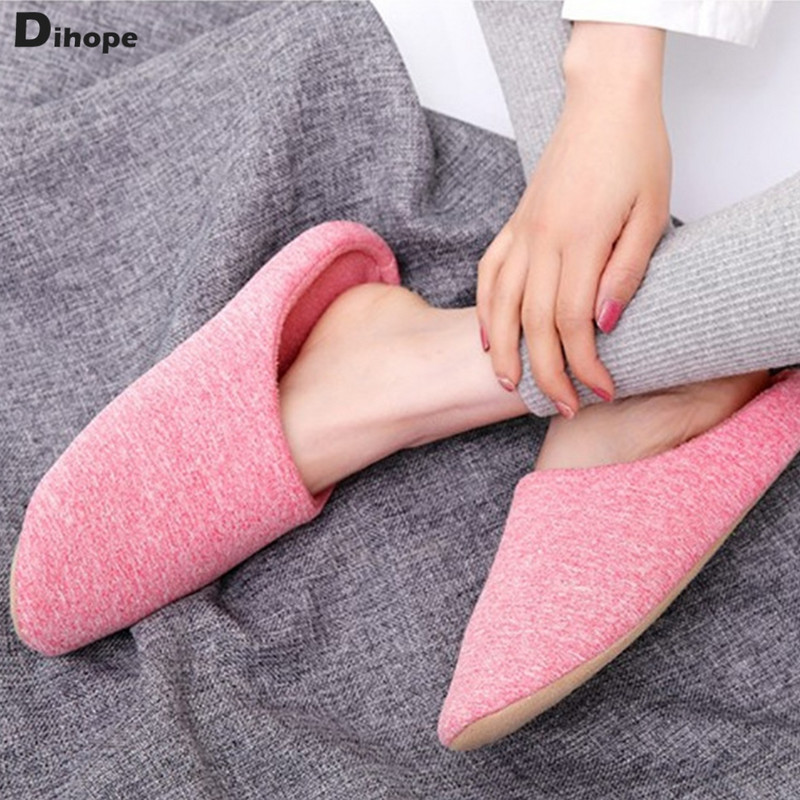 Muške kućne papuče Mekane plišane pamučne papuče Neklizajuće cipele za pod Jednobojne tanke kućne papuče za čarape Muške tobogane za spavaću sobu