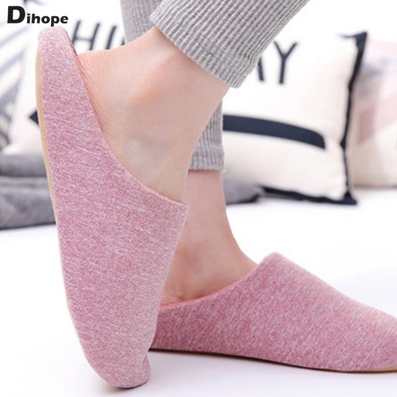 Muške kućne papuče Mekane plišane pamučne papuče Neklizajuće cipele za pod Jednobojne tanke kućne papuče za čarape Muške tobogane za spavaću sobu