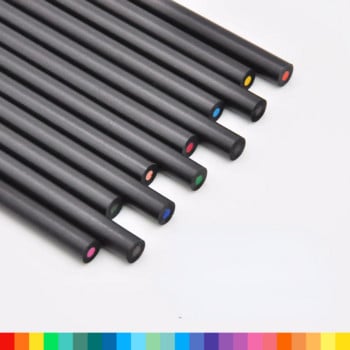 3,0 мм цветен дървен молив с добро качество в черно Рисуване Оцветяващи химикалки Консумативи Детски училищен подарък Скица Молив Papeleria