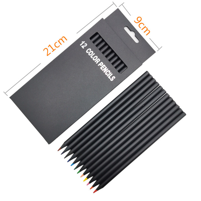 3,0 mm kvalitetna drvena olovka u boji u crnoj boji Potrepštine za bojanje za djecu Poklon za djecu Olovka za skice Papeleria