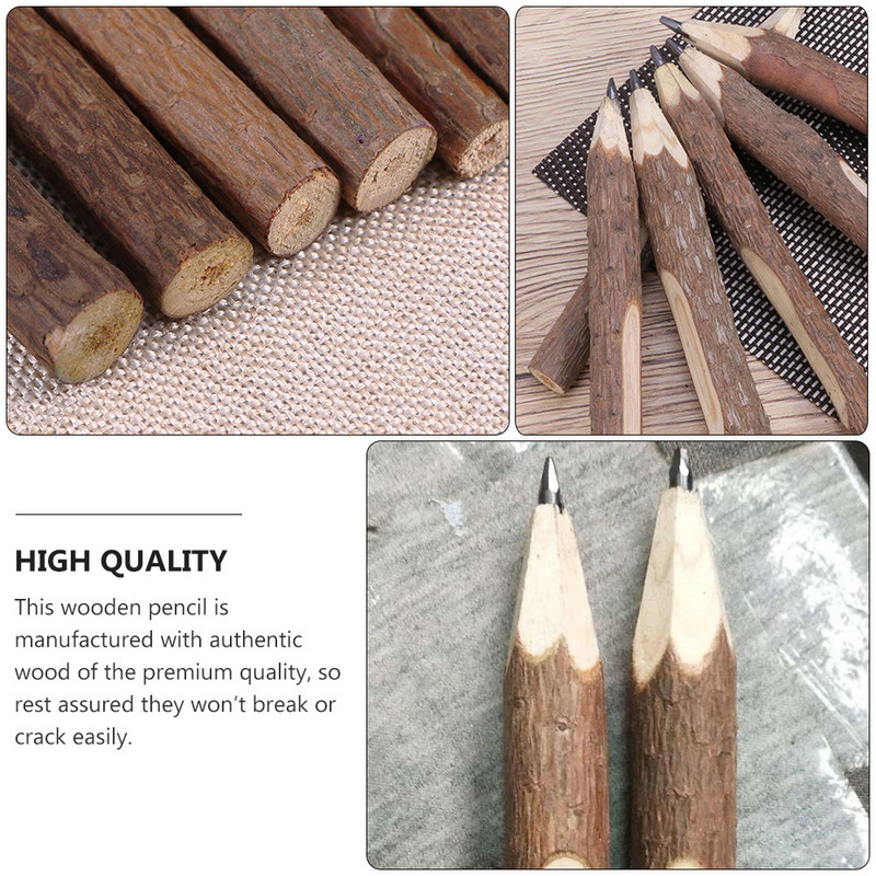 Faág- és gallyceruzák Kéregceruzák Fafa Rusztikus gallyceruzák Fa kéregtoll natúr fa ceruzák, 8db