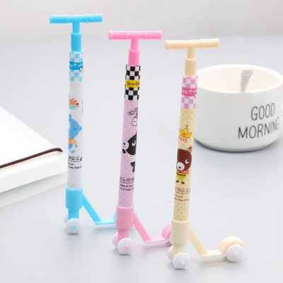 Trodijelni Lytwtw`s Cute Creative Press Scooter Kemijska olovka Kreativni uredski dar Školski pribor Pribor Kawaii olovke