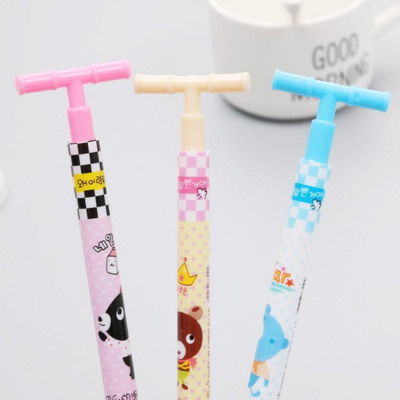 Trodijelni Lytwtw's Cute Creative Press Scooter Kemijska olovka Kreativni uredski dar Školski pribor Pribor Kawaii olovke