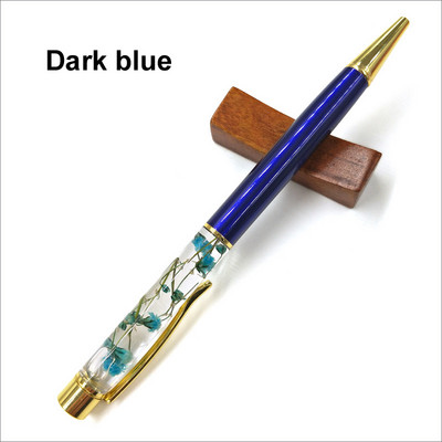 Pix cu bilă din metal cu flori uscate, pix colorat cu cristal de înaltă calitate