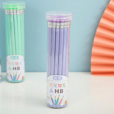 36PC Olovka u boji slatkiša Drvena HB bačva Studentska pisaća dopisnica Olovka za crtanje Školski uredski pribor Olovka s gumicom Poklon