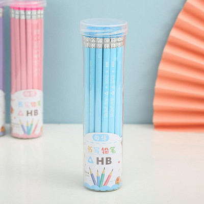 36PC Olovka u boji slatkiša Drvena HB bačva Studentska pisaća dopisnica Olovka za crtanje Školski uredski pribor Olovka s gumicom Poklon