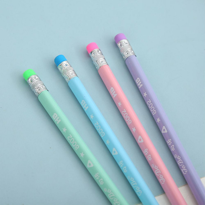 36PC Olovka u boji slatkiša Drvena HB bačva Studentska pisaća dopisnica Olovka za crtanje Školski uredski pribor Olovka s gumicom Poklon