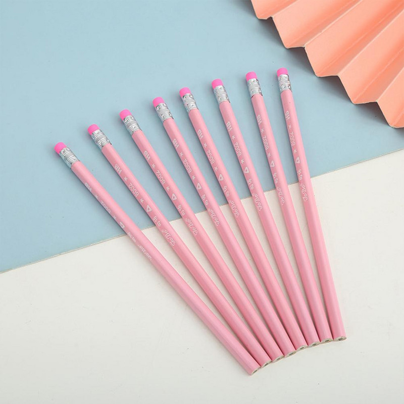 36PC Olovka u boji slatkiša Drvena HB bačva Studentska pisaća dopisnica Olovka za crtanje Školski uredski pribor Olovka s gumicom Poklon