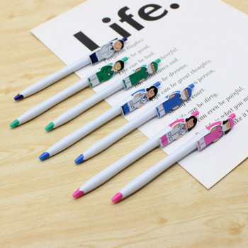 1 τμχ Fun Doctor and Nurse Design Pen Ballpoint Office and School Students Writing Cute Gationery 1,0mm Black Ink