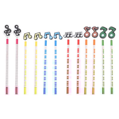 12 kom. Dječje olovke Darovi za djecu Bilježnica za klavir Umjetnici Olovke Drvene glazbene olovke Dječji drveni poklon za studente