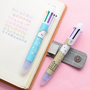 1 τεμ. Cartoon Cat 6 In 1 Ballpoint Pen 0,5mm Creative Novelty Πολύχρωμα Στυλό Σχολικά Παιδικά Δώρο Αναλώσιμα Γραφείου